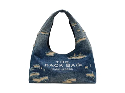 Pre-owned Marc Jacobs Women's  Rip And Repair Denim Sack In Punk Indigo