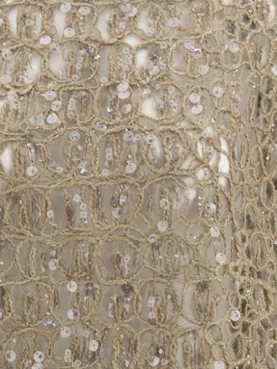 Brunello Cucinelli Sequined Sweater In Gold