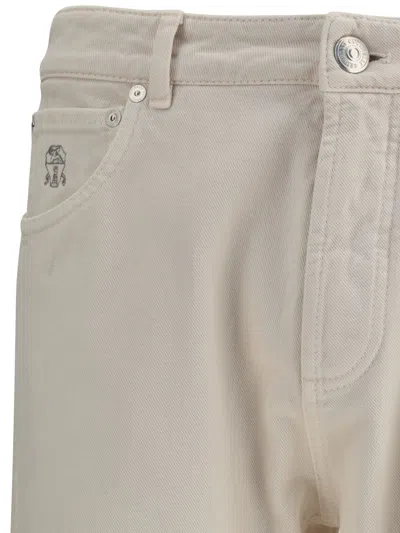 Brunello Cucinelli Comfortable Fit Dyed Jeans With Turn-up Hems