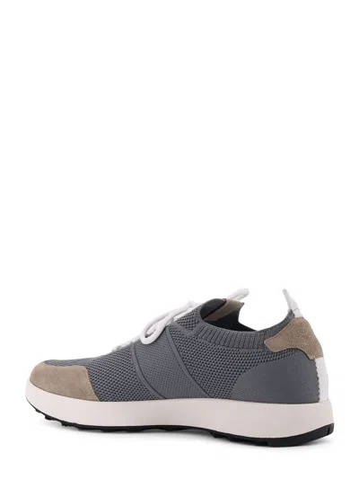 Kiton Low-top Mesh Sneakers With Suede Profiles In Gray