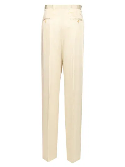 Rick Owens Silk Charmeuse Trousers White In Neutral
