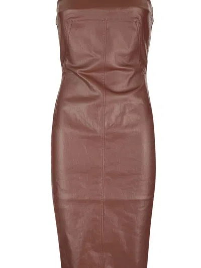 Rick Owens Long Bustier Dress Dresses Brown In Brown