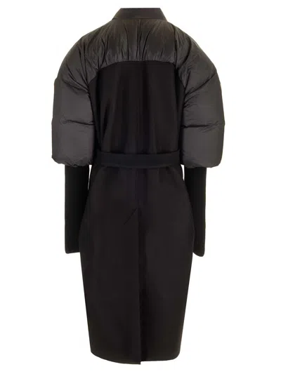 Rick Owens Duvetina Long Coat Crafted In Black