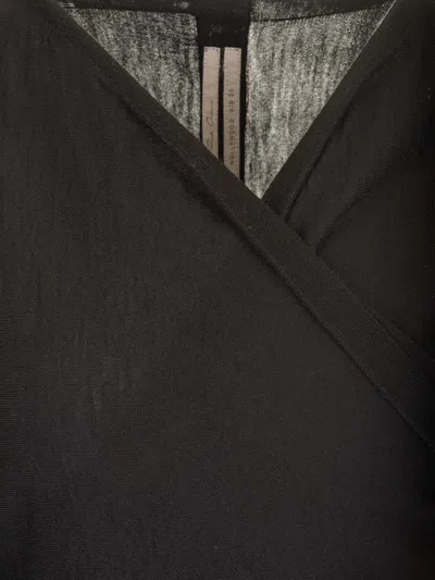 Rick Owens Wrap Top In Wool Knit Jackets Black In Black