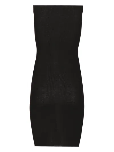 Rick Owens Black Athena Top Lightweight Wool Knit Jackets Black In Black
