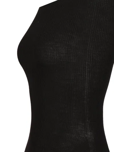 Rick Owens Black Athena Top Lightweight Wool Knit Jackets Black In Black