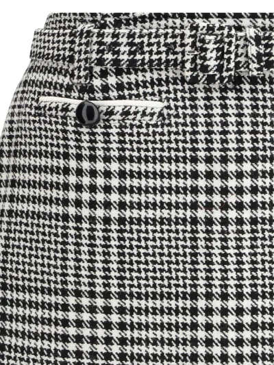 Self-portrait Houndstooth Wool Pants-skirt In Multi