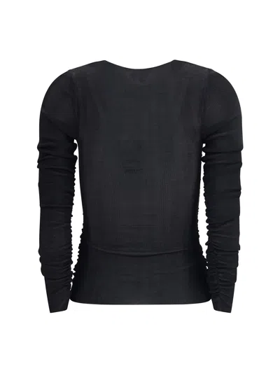 Self-portrait Viscose Knit Top In Black