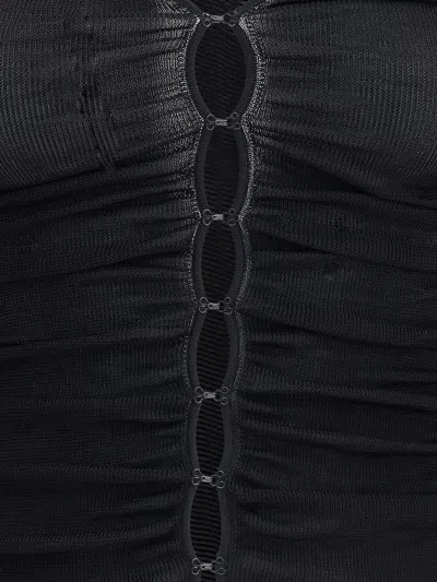 Self-portrait Viscose Knit Top In Black