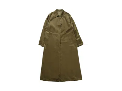 Pre-owned Dries Van Noten Women's  Technical Long Coat In Khaki