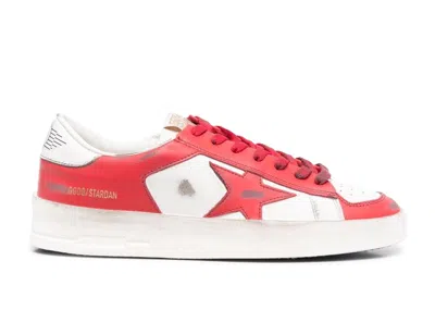 Pre-owned Golden Goose Stardan (women's) Sneakers In White/red
