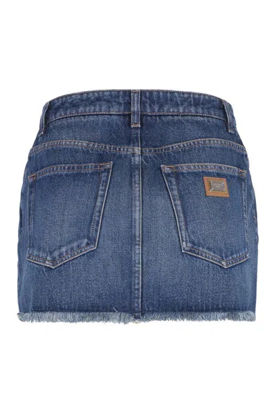 Dolce & Gabbana Denim Mini Skirt In Blue