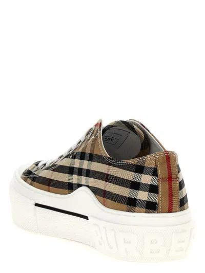 Burberry Check Sneakers Beige In Brown