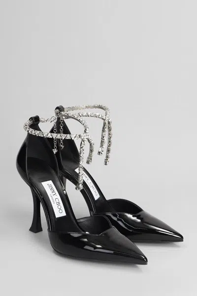 Jimmy Choo Stevie 100 Crystal-embellished Pumps In Patent Leather