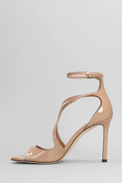 Jimmy Choo Patent Leather Ankle-strap Sandals In Neutral