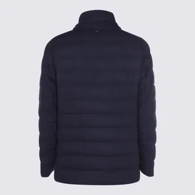 Herno La Giacca Water Resistant Down Blazer With Removable Bib In Blue