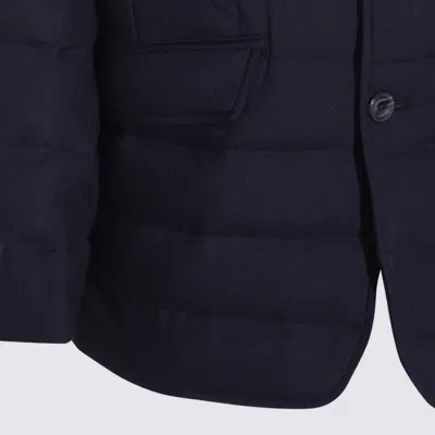 Herno La Giacca Water Resistant Down Blazer With Removable Bib In Blue