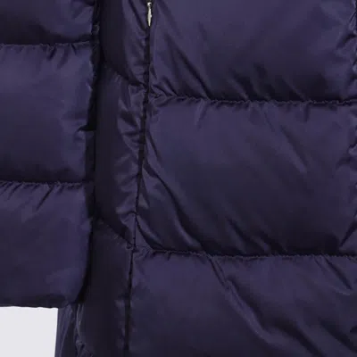 Herno Padded Long Quilted High Collar Jackets In Blue