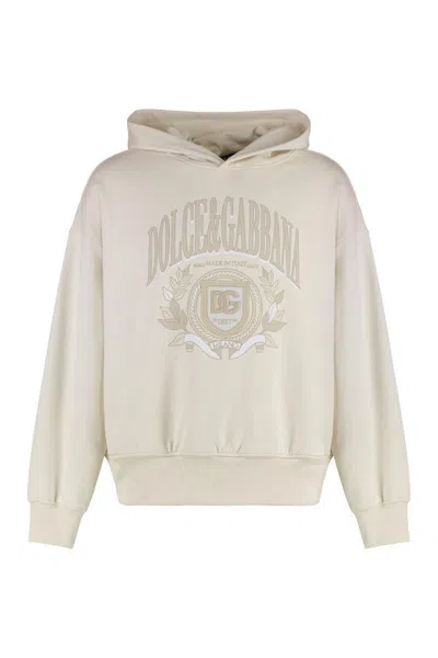 Dolce & Gabbana Cotton Hoodie In White