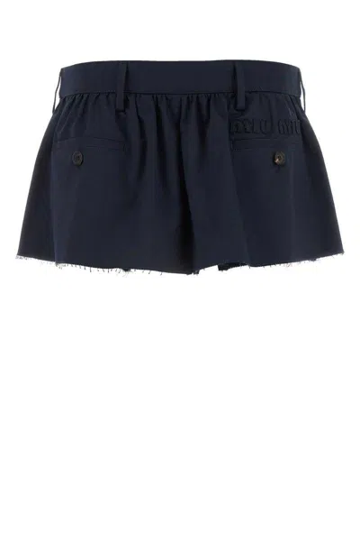 Miu Miu Mini Cotton Skirt Belt Loops