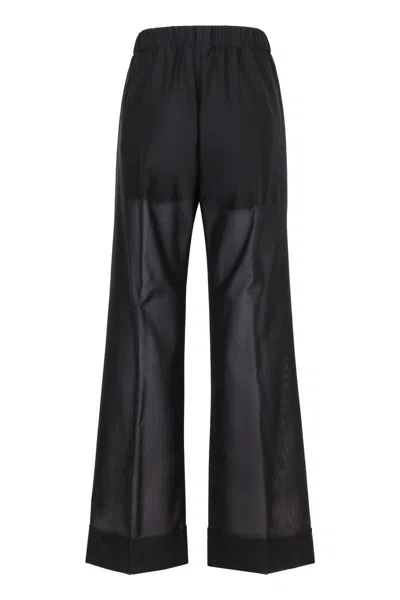 Herno Semi-sheer Mesh Straight-leg Trousers
