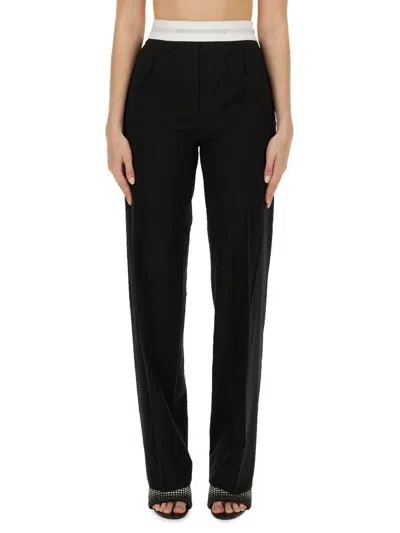 Alexander Wang High Waisted Pleated Pant With Logo Elastic Clothing