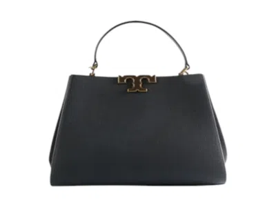 Pre-owned Tory Burch Women's  Eleanor Pebbled Satchel In Black