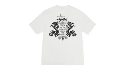 Pre-owned Stussy Double Dragon Pigment Dyed Tee Shirt In Natural