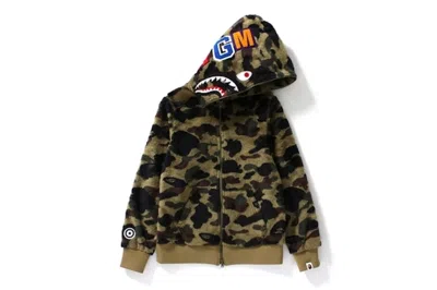 Pre-owned Bape Women's  Ladies 1st Camo Boa Shark Hoodie In Green