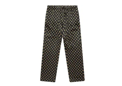 Pre-owned Ovo Womens Monogram Silk Pajama Pant In Black