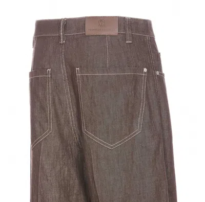 Brunello Cucinelli High-rise Wide-leg Jeans In Brown