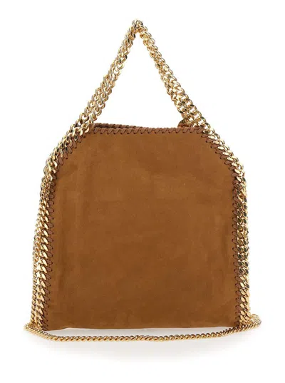 Stella Mccartney '3chain' Brown Mini Tote Bag With Logo Engraved On Charm In Vegan Leather Woman