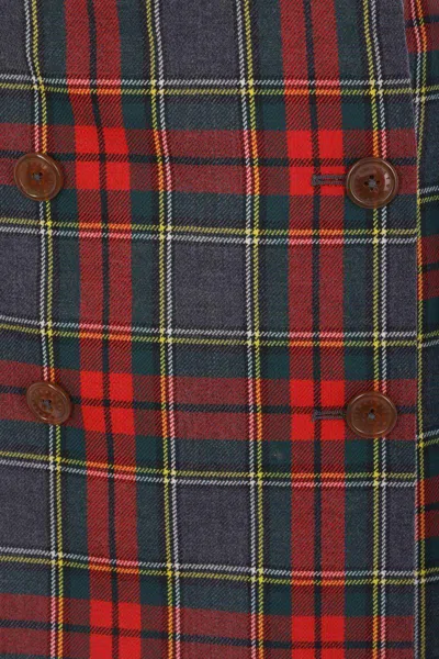Vivienne Westwood Asymmetric Wrap Skirt With Check Pattern And Button Fastening