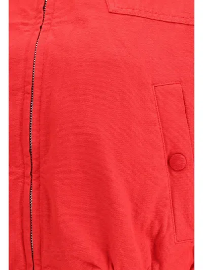 Prada Jackets With Long Sleeves And Ribbed Hem In Red
