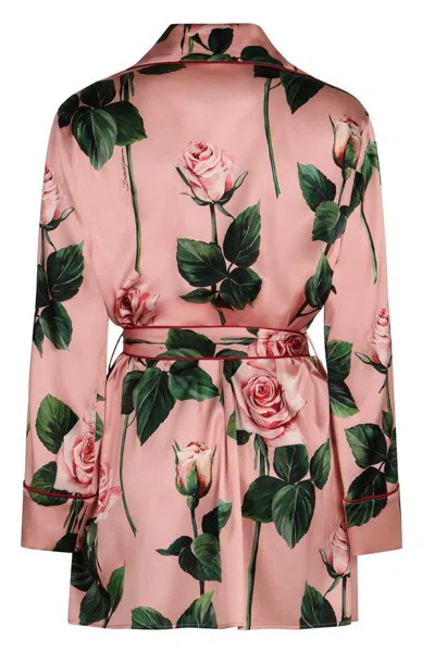 Dolce & Gabbana Floral Silk-blend Satin Blouse