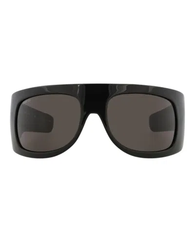 Pre-owned Gucci Women's  Shieldframe Injection Sunglasses In Black Black Grey (gg1633s/30014925/004)