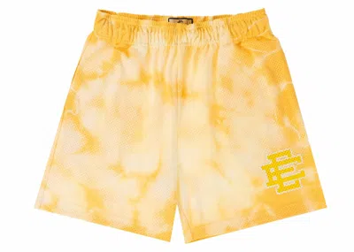 Pre-owned Eric Emanuel Men's  Ee Basic Short In Yellow Tie Dye