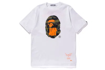 Pre-owned Bape Men's  X Undefeated Sport Is War Ape Head Tee Shirt In White