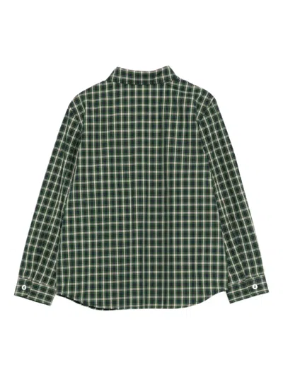 Bonpoint Checked Cotton Shirt In Green