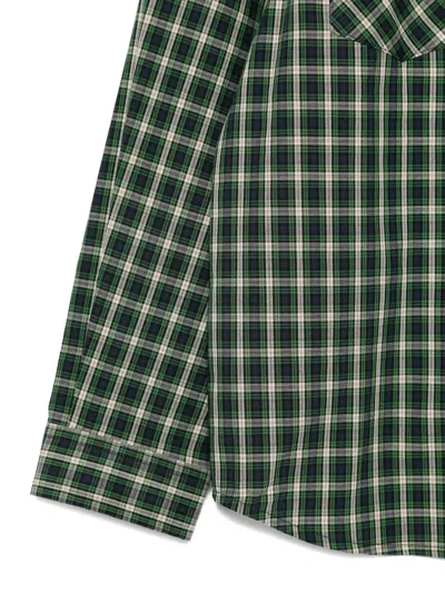 Bonpoint Checked Cotton Shirt In Green
