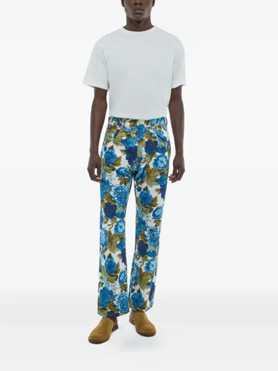 Fursac Five-pockets Twill Trousers In Blue