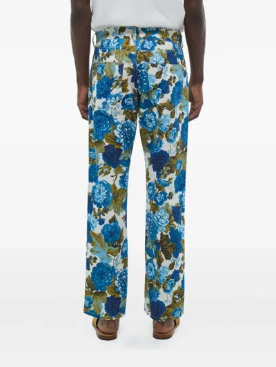 Fursac Five-pockets Twill Trousers In Blue