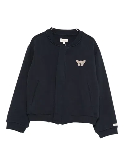 Donsje Koala-embroidered Bomber Jacket In Blue