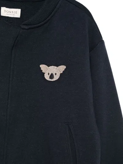 Donsje Koala-embroidered Bomber Jacket In Blue