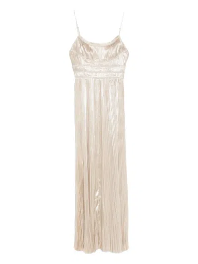 Ulla Johnson Pleated Spaghetti-strap Dress In Neutral
