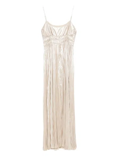 Ulla Johnson Pleated Spaghetti-strap Dress In Neutral