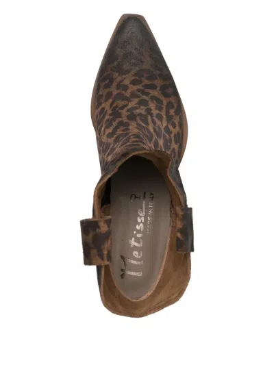 Metisse Leopard-print Boots In Burgundy