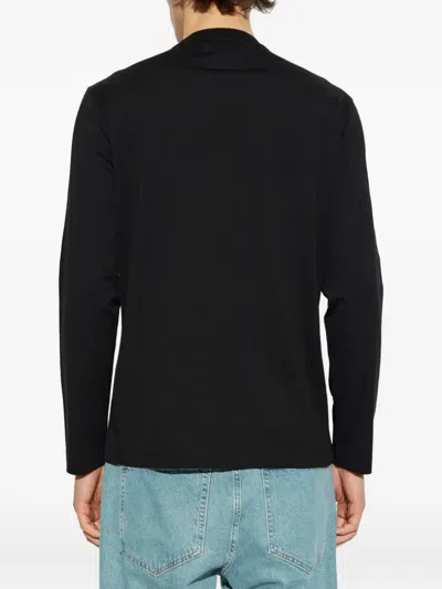 Emporio Armani Eagle-emblem Long-sleeve T-shirt In Black