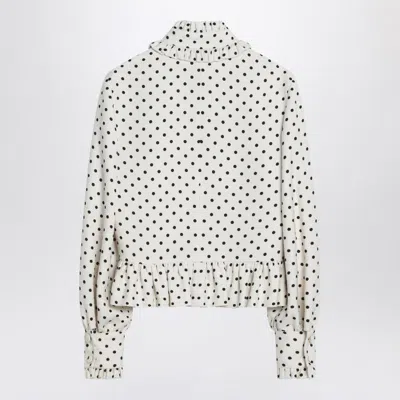 Valentino Garavani Single-breasted Jacket With Black Polka Dots In White