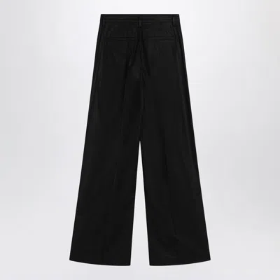 Department Five Department 5 Wide Black Cotton Pants In Black